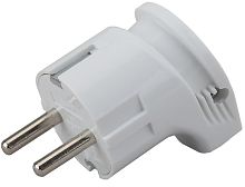 Вилка электрическая с заземлением угловая ЭРА Vx3-W 16А белый картинка 